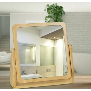Relaxdays bamboo makeup mirror - Rectangular, 360° rotatable, space-saving Relaxdays bamboo makeup mirror - Rectangular, 360° rotatable, space-saving