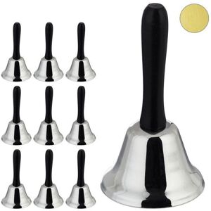 RELAXDAYS - Set 10x Christmas Hand Bells - Silver RELAXDAYS - Set 10x Christmas Hand Bells - Silver