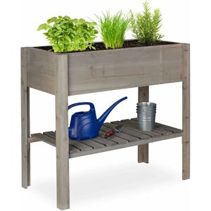 Relaxdays Wooden Raised Garden Bed - 80x88x43.5 cm - Grey Relaxdays Wooden Raised Garden Bed - 80x88x43.5 cm - Grey