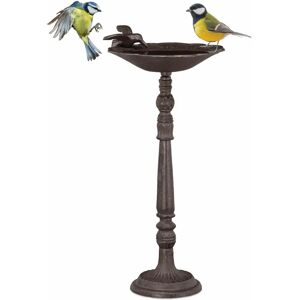 Relaxdays Bañera para Pájaros - Decoración de Jardín en Hierro Relaxdays Bañera para Pájaros - Decoración de Jardín en Hierro