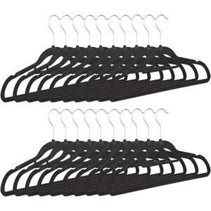 Relaxdays Velvet Clothes Hangers Set - 80/100 Slim, Rotatable, Black Relaxdays Velvet Clothes Hangers Set - 80/100 Slim, Rotatable, Black