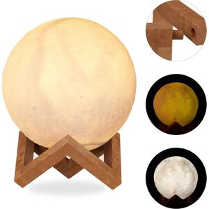 Relaxdays Luna Lamp - 15cm Moon Night Light, Touch & Adjustable White Relaxdays Luna Lamp - 15cm Moon Night Light, Touch & Adjustable White