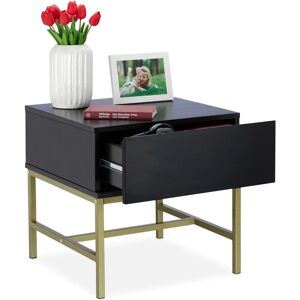 RELAXDAYS - 10026802 - Svart-Guld - Sängbord RELAXDAYS - 10026802 - Svart-Guld - Sängbord