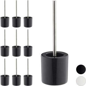 Relaxdays Set 10 Ceramic Toilet Brush Holders - Interchangeable Heads Relaxdays Set 10 Ceramic Toilet Brush Holders - Interchangeable Heads