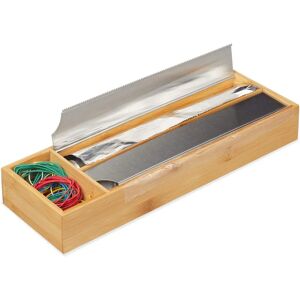 Relaxdays Bamboo & Stainless Steel Drawer Dispenser for Film & Foil - 5.5x39.5x13cm Relaxdays Bamboo & Stainless Steel Drawer Dispenser for Film & Foil - 5.5x39.5x13cm