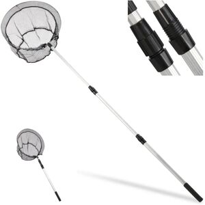 Relaxdays Fishing Net - Adjustable Telescopic Circular Foldable Net - Black & Silver Relaxdays Fishing Net - Adjustable Telescopic Circular Foldable Net - Black & Silver