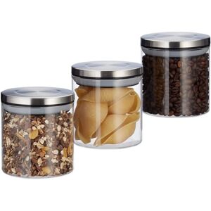 RELAXDAYS Storage Jars Set of 3 - 380ml - Transparent Kitchen Storage RELAXDAYS Storage Jars Set of 3 - 380ml - Transparent Kitchen Storage