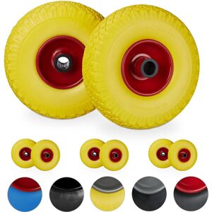 Relaxdays Wheel Set - 8 Puncture-Proof Wheels, 26cm, Yellow Red Relaxdays Wheel Set - 8 Puncture-Proof Wheels, 26cm, Yellow Red