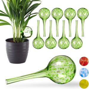 Relaxdays Plant Irrigation Balls Set - 10 Glass Watering Spheres Relaxdays Plant Irrigation Balls Set - 10 Glass Watering Spheres