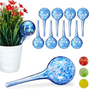 Relaxdays Plant Watering Globes - 10 pcs Blue Glass System Relaxdays Plant Watering Globes - 10 pcs Blue Glass System