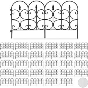 Relaxdays Garden Fence Set - 30 Decorative Plastic Panels, 20m, Black Relaxdays Garden Fence Set - 30 Decorative Plastic Panels, 20m, Black