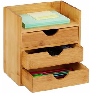 Relaxdays Bambus Schreibtischorganizer - 3 Schubladen - Naturfinish - Büro & Kinder Relaxdays Bambus Schreibtischorganizer - 3 Schubladen - Naturfinish - Büro & Kinder