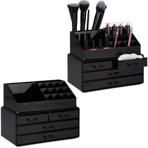 RELAXDAYS Makeup Organizer - 4 Drawers, Acrylic, Black - Makeup Storage RELAXDAYS Makeup Organizer - 4 Drawers, Acrylic, Black - Makeup Storage
