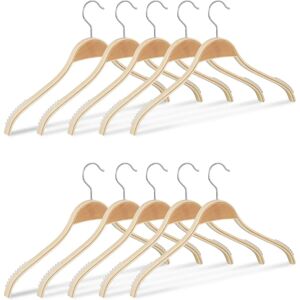 Relaxdays Wooden Clothes Hangers Set 20 - Ergonomic, Non-slip, 360° Rotatable Relaxdays Wooden Clothes Hangers Set 20 - Ergonomic, Non-slip, 360° Rotatable