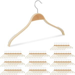 Relaxdays Wooden Hangers Set - 360° Swivel, Non-slip, Natural Relaxdays Wooden Hangers Set - 360° Swivel, Non-slip, Natural