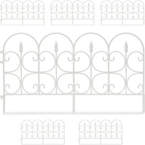 Relaxdays Garden Fence Set - 30 Decorative Panels, 20m, White Relaxdays Garden Fence Set - 30 Decorative Panels, 20m, White
