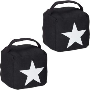Relaxdays Door Stopper Set - 2x Modern Star Fabric Bag - 20x15x15cm Relaxdays Door Stopper Set - 2x Modern Star Fabric Bag - 20x15x15cm