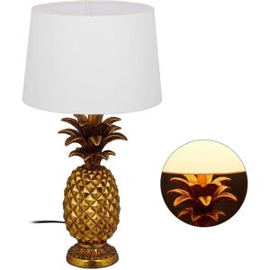 RELAXDAYS Lampe de table ananas dorée - Éclairage décoratif RELAXDAYS Lampe de table ananas dorée - Éclairage décoratif