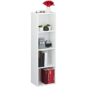 Relaxdays White 4-Compartment Modern Bookshelf - Bookshelf Relaxdays White 4-Compartment Modern Bookshelf - Bookshelf