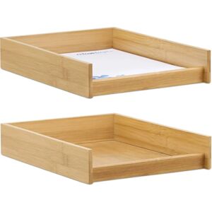 RELAXDAYS Bamboo Document Organizer - Office Desk File Holder - 2 Pieces RELAXDAYS Bamboo Document Organizer - Office Desk File Holder - 2 Pieces