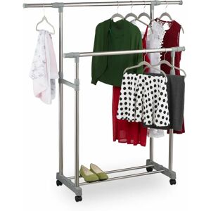 Relaxdays Perchero Plateado - Altura ajustable, Móvil, Ahorro de espacio Relaxdays Perchero Plateado - Altura ajustable, Móvil, Ahorro de espacio