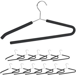 RELAXDAYS - 24x Clothes Hangers - Non-slip, Open Bar, Black RELAXDAYS - 24x Clothes Hangers - Non-slip, Open Bar, Black