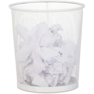 Relaxdays White Round Steel Office Waste Bin - Waste Bin Relaxdays White Round Steel Office Waste Bin - Waste Bin