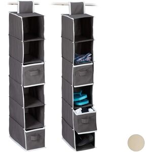 Relaxdays Space-saving Hanging Shelves - 6 Compartments, 2 Drawers - Anthracite Relaxdays Space-saving Hanging Shelves - 6 Compartments, 2 Drawers - Anthracite