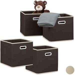 Relaxdays 4-Piece Foldable Storage Box Set Square Brown - Cushion Cover Relaxdays 4-Piece Foldable Storage Box Set Square Brown - Cushion Cover