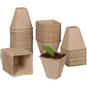 Relaxdays Set of 80 Biodegradable Seedling Pots - Natural Relaxdays Set of 80 Biodegradable Seedling Pots - Natural