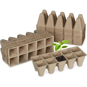 Relaxdays Seedling Trays - Biodegradable, 24 pcs, 240 Plants Relaxdays Seedling Trays - Biodegradable, 24 pcs, 240 Plants