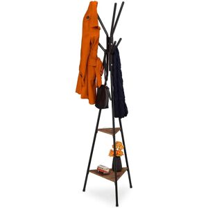 Relaxdays Industrial Coat Rack with 6 Hooks - Black/Brown Relaxdays Industrial Coat Rack with 6 Hooks - Black/Brown