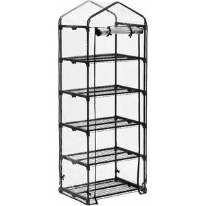 Invernadero Balcón Relaxdays - 5 Estantes PVC Hierro 192x69x50cm Invernadero Balcón Relaxdays - 5 Estantes PVC Hierro 192x69x50cm