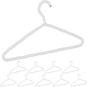 Relaxdays 20x Hangers with Pearls Set - Household Plastic White Relaxdays 20x Hangers with Pearls Set - Household Plastic White