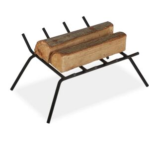 Relaxdays Firewood Holder - Forged Iron Rectangular Grate - Black Relaxdays Firewood Holder - Forged Iron Rectangular Grate - Black