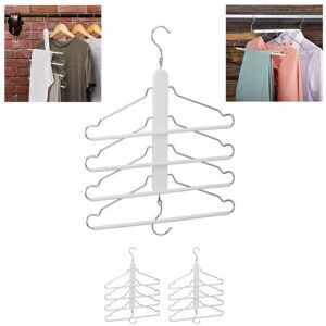Relaxdays Set 3 Space-Saving Hangers with Pants Bar, 4 Shirt Clips, Wooden/Metal Relaxdays Set 3 Space-Saving Hangers with Pants Bar, 4 Shirt Clips, Wooden/Metal
