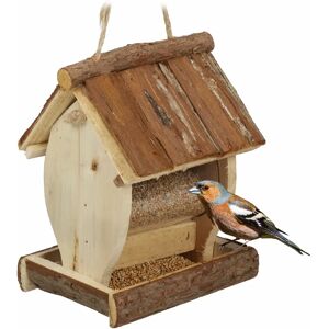 Relaxdays Vogelvoerhuis - Houten Hangend - Natuurbruin Relaxdays Vogelvoerhuis - Houten Hangend - Natuurbruin