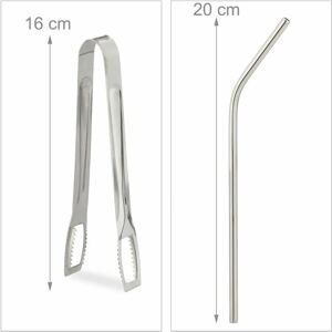 Relaxdays Glassware Set - Ice Bucket, 4 Glasses, Lid, Straw Relaxdays Glassware Set - Ice Bucket, 4 Glasses, Lid, Straw