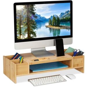 Relaxdays Bamboo Monitor Stand with Storage - Monitor Stand Relaxdays Bamboo Monitor Stand with Storage - Monitor Stand