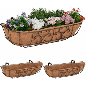 Relaxdays 10037892 plantenbakken - Set van 3 hangende ijzeren en kokosvezelpotten Relaxdays 10037892 plantenbakken - Set van 3 hangende ijzeren en kokosvezelpotten