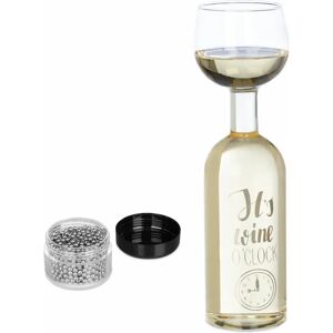 Relaxdays Woda Szklanka - XL butelka wina i kieliszek - 750ml - Przezroczysty Relaxdays Woda Szklanka - XL butelka wina i kieliszek - 750ml - Przezroczysty