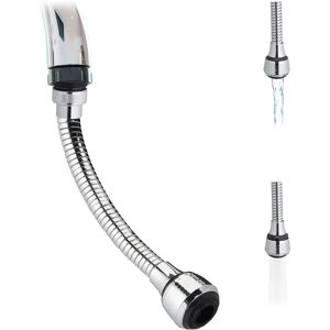 Relaxdays Flexible Faucet Extension - 2 Spray Modes - 30cm - Silver Relaxdays Flexible Faucet Extension - 2 Spray Modes - 30cm - Silver