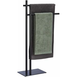 Relaxdays Black Metal Towel Holder - Bathroom, Kitchen, Bedroom Relaxdays Black Metal Towel Holder - Bathroom, Kitchen, Bedroom