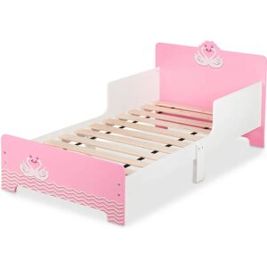 Relaxdays Kids Bed Swan Design Safety Rails 60x77x143cm Relaxdays Kids Bed Swan Design Safety Rails 60x77x143cm