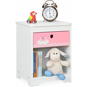 Table de Nuit Relaxdays - Design Cygne, Rose & Blanc - Enfant - Publicité Table de Nuit Relaxdays - Design Cygne, Rose & Blanc - Enfant - Publicité