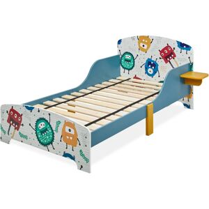 Relaxdays Children's Bed with Shelf, Low, Slatted Base, Guardrails - Kids Bed Relaxdays Children's Bed with Shelf, Low, Slatted Base, Guardrails - Kids Bed