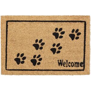 Relaxdays Door Mat Natural Coconut Fiber Paw Prints - Door Type Relaxdays Door Mat Natural Coconut Fiber Paw Prints - Door Type
