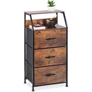 Relaxdays Industrial Style Storage Cabinet - 3 Drawers, 2 Shelves Relaxdays Industrial Style Storage Cabinet - 3 Drawers, 2 Shelves