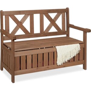 Relaxdays Gartenbank mit Stauraum - 2 Sitze, Tannenholz, Dunkelbraun Relaxdays Gartenbank mit Stauraum - 2 Sitze, Tannenholz, Dunkelbraun