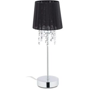 Relaxdays Black Organza Table Lamp - Nightstand Decor Relaxdays Black Organza Table Lamp - Nightstand Decor